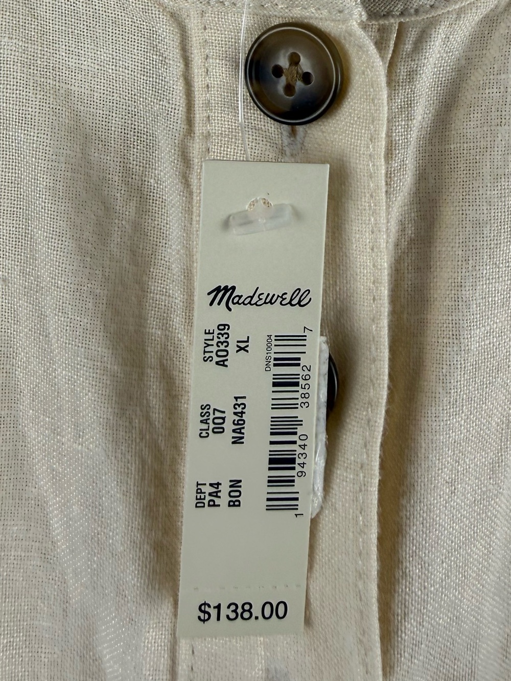 Madewell Linen Blend Jumpsuit | Puff Sleeve Utility Romper | NWT | XL - Picture 13 of 13